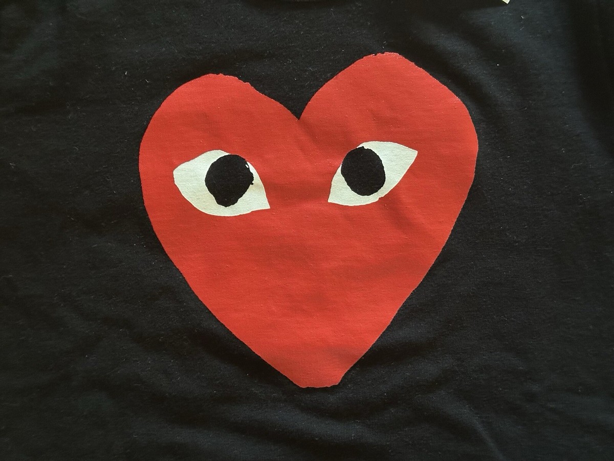 Womens XS - COMME des GARCONS PLAY Red Heart Logo Print T-Shirt