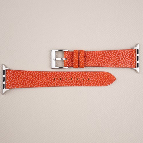 Orange Stachelrochen Leder Apple Watch Band 38 mm 40 mm 41 mm 42 mm 44 mm 45 mm - Bild 4 von 10