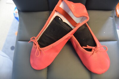 Rote Leder Ballerinas mit voller Sohle - Kinder- und Erwachsenengrößen