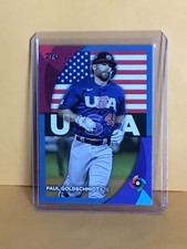 2023 Topps Series 2 World Baseball Classic Paul Goldschmidt Blue Border & Base