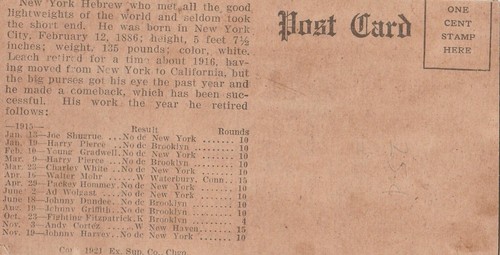 LEACH CROSS BOXER EXHIBIT SUPPLY CO. PENNY ARCADE CARD - Picture 2 of 2