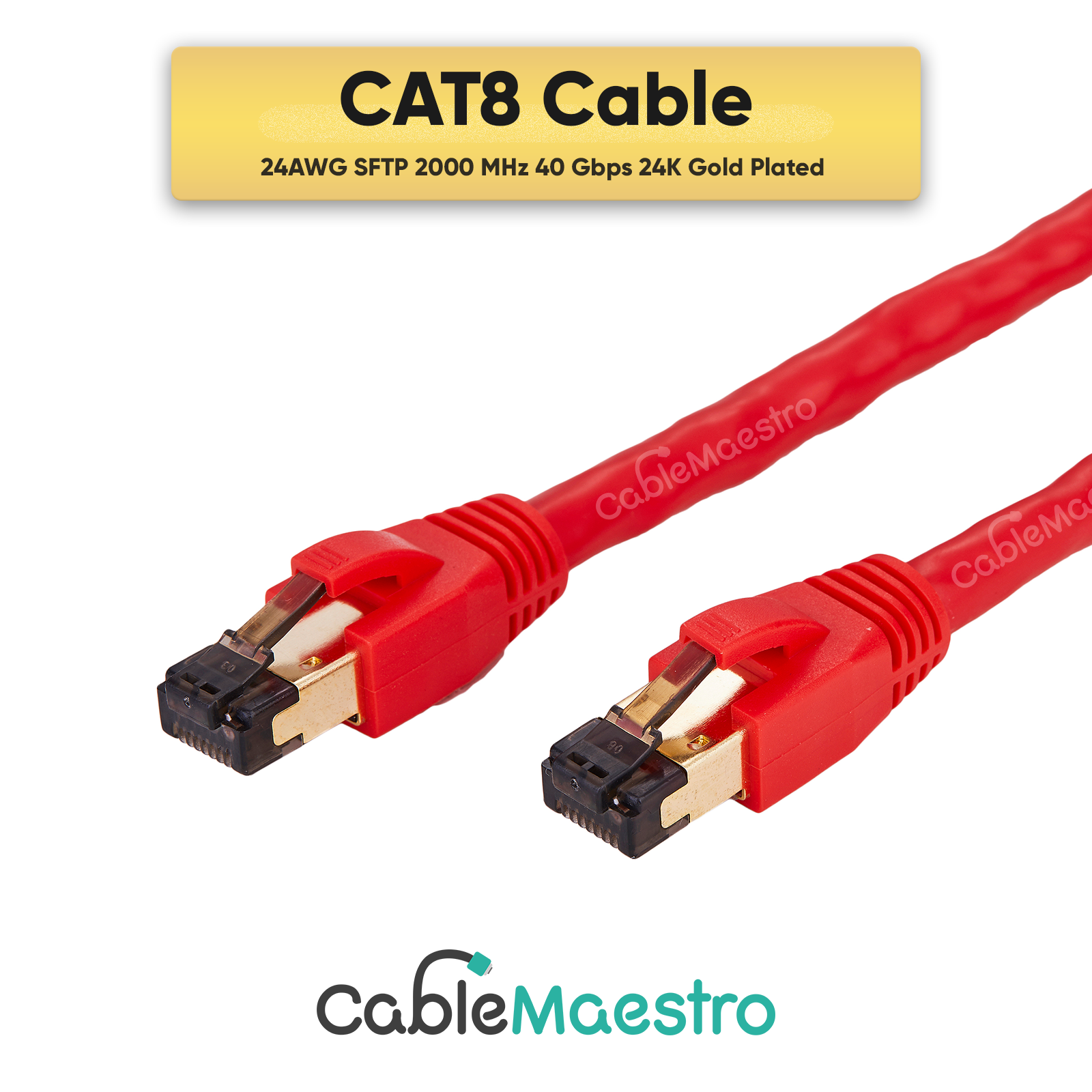 CAT8 Ethernet Cable Cord Patch Copper 26AWG SFTP Shielded RJ-45 0.5-75FT  Lot