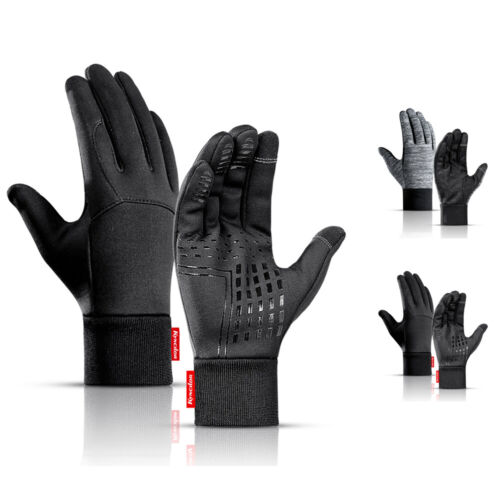 Mens Winter Gloves Waterproof Touch Screen Running Cycling Warm Windproof Gloves - Picture 1 of 30