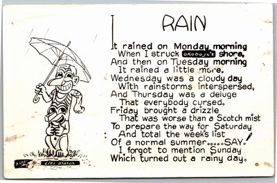 Comic Rain Totem Lake Okoboji Iowa rained Monday morning