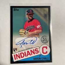 2020 Topps 1985 Baseball Black /199 Aaron Civale #85A-AC Rookie Auto RC