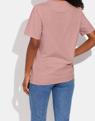 COACH / Tシャツ/M/コットン/PNK Coach X Tom Wesselmann Women's Pink Multi Organic Cotton T Shirt