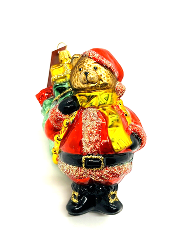 Seltener Weihnachtsbär Weihnachtsschmuck Glaswaren Kunst Studio handgefertigt mit Aufbewahrungsbox - Bild 2 von 23