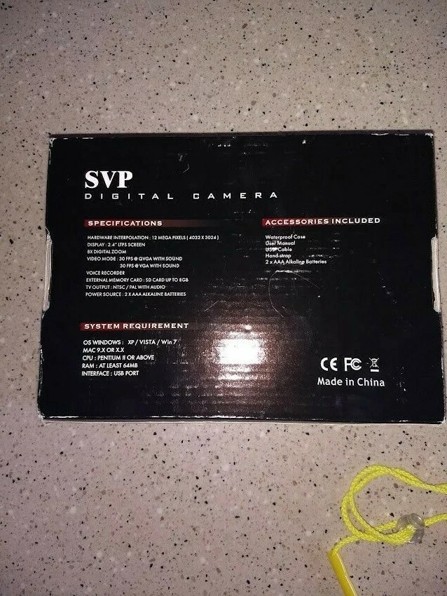 Red Cybersnap SVP Acqua  DC-1231 12MP Camera Waterproof Case 8X Zoom USP Port  - Image 4 of 4