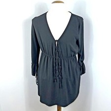 Miller Italian Vintage Black Long Sleeved Dress Medium M  Spring Summer Beach
