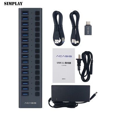 Acasis HS-716MG 16 Port USB Hub 10Gbps USB Splitter USB3.1