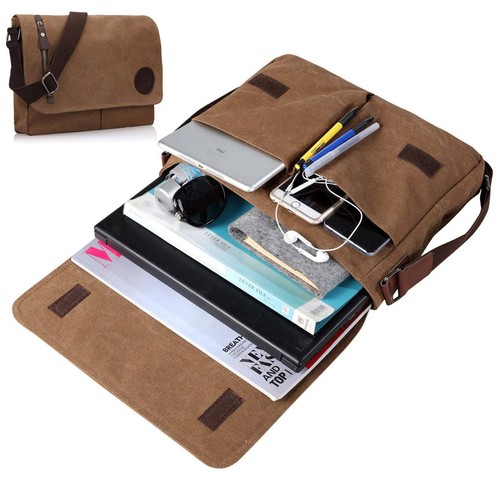 Vintage Canvas Shoulder Bag Messenger Crossbody Handbag Briefcase Satchel Bag AU - Picture 16 of 26