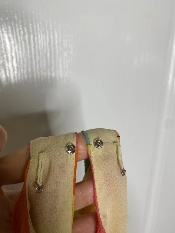 LAFAYETTE 148 Groovy Psychedelic Flower Floral 70’s Crinkle Silk Dress 10 Petite - Image 4 of 4