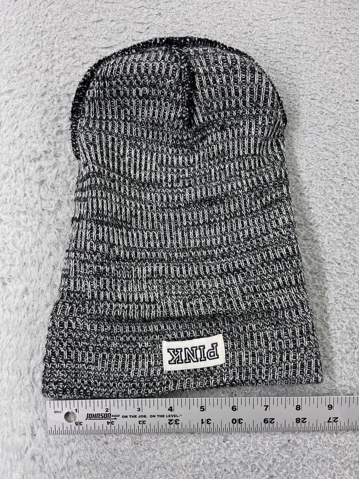 Victoria's Secret Gorro Toque Adulto Talla Única Gris Bordado 100% Acrílico ROSA Foto 4 de 4