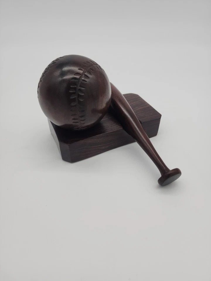 Estatuilla de béisbol madera oficina escritorio pisapapeles escultura deportiva Foto 2 de 4