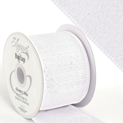 Draht Sackleinenband versch. Längen und 38mm & 63mm Breiten Kränze, Weihnachtsschleife