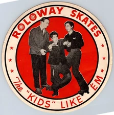 Roloway Skates Roller Skating Ad Sticker - 'The Kids Like Them'