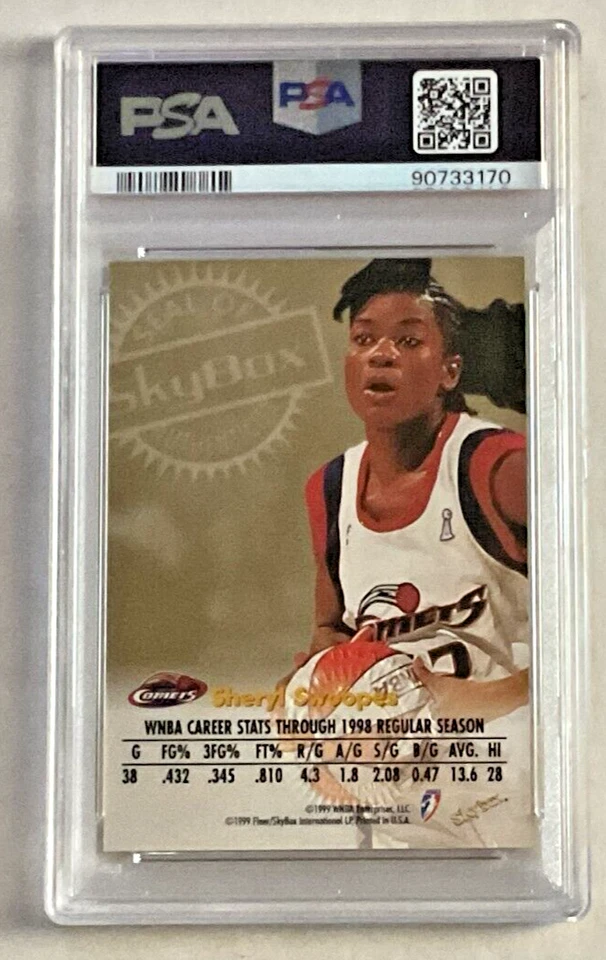 SHERYL SWOOPES 1999 SKYBOX WNBA AUTÓGRAFOS EN TARJETA AUTOMÁTICA PSA 9 NINGUNO SUPERIOR POP 8 Foto 3 de 4