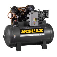 SCHULZ 7.5 HP Stationary Air Compressor – 80 Gallon Horizontal 1 PH