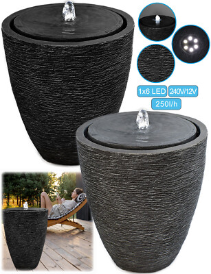 Springbrunnen Zimmerbrunnen Gartenbrunnen In und Outdoor mit LED Beleuchtung