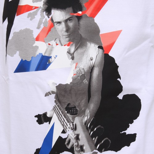 6052Y t-shirt uomo NEIL BARRETT SLIM FIT maglia white multicolor - Picture 3 of 4
