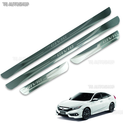4 Door Stainless Sill Scuff Plate Guards Fits Honda Civic Sedan FB6 2016 2017