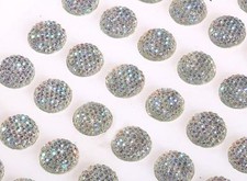 CraftbuddyUS CB064SW 42pcs 12mm Self Adhesive AB Clear Rhinestone Bubble Gems