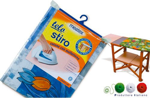 Telo Copri Asse per Mobile da Stiro 120x65 cm con mollettone Meatex 509