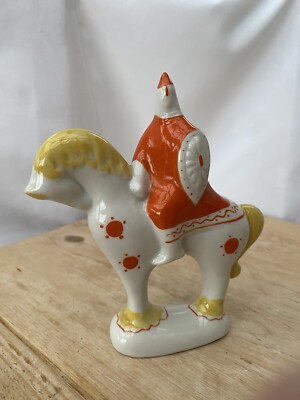 Original Porzellan Figur Ein Ritter Bronnitsy Russisch Sowjetisch Top Zustand