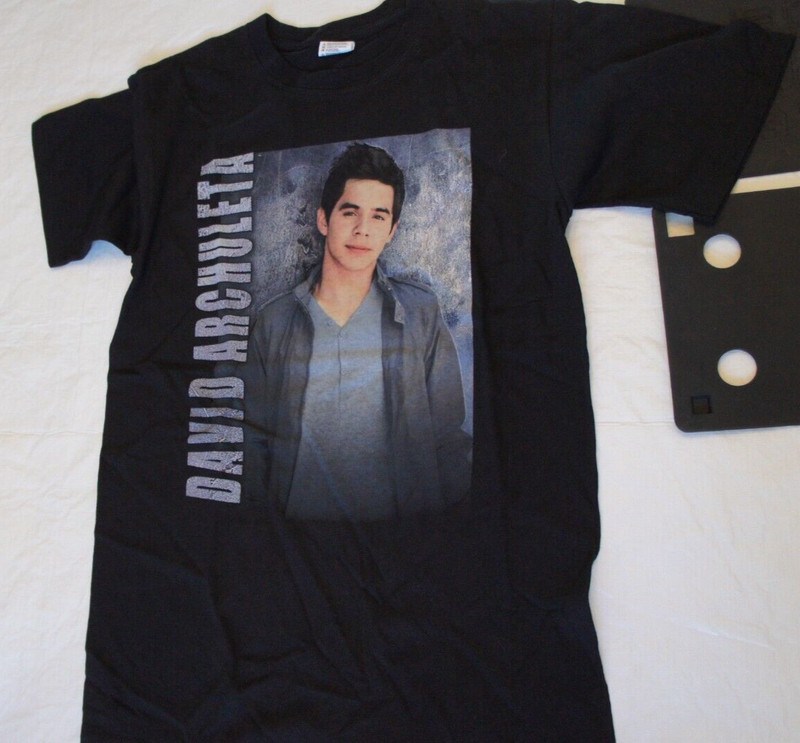 David Archuleta Official Merch Black T-shirt Size Small American Idol, ARCHIES
