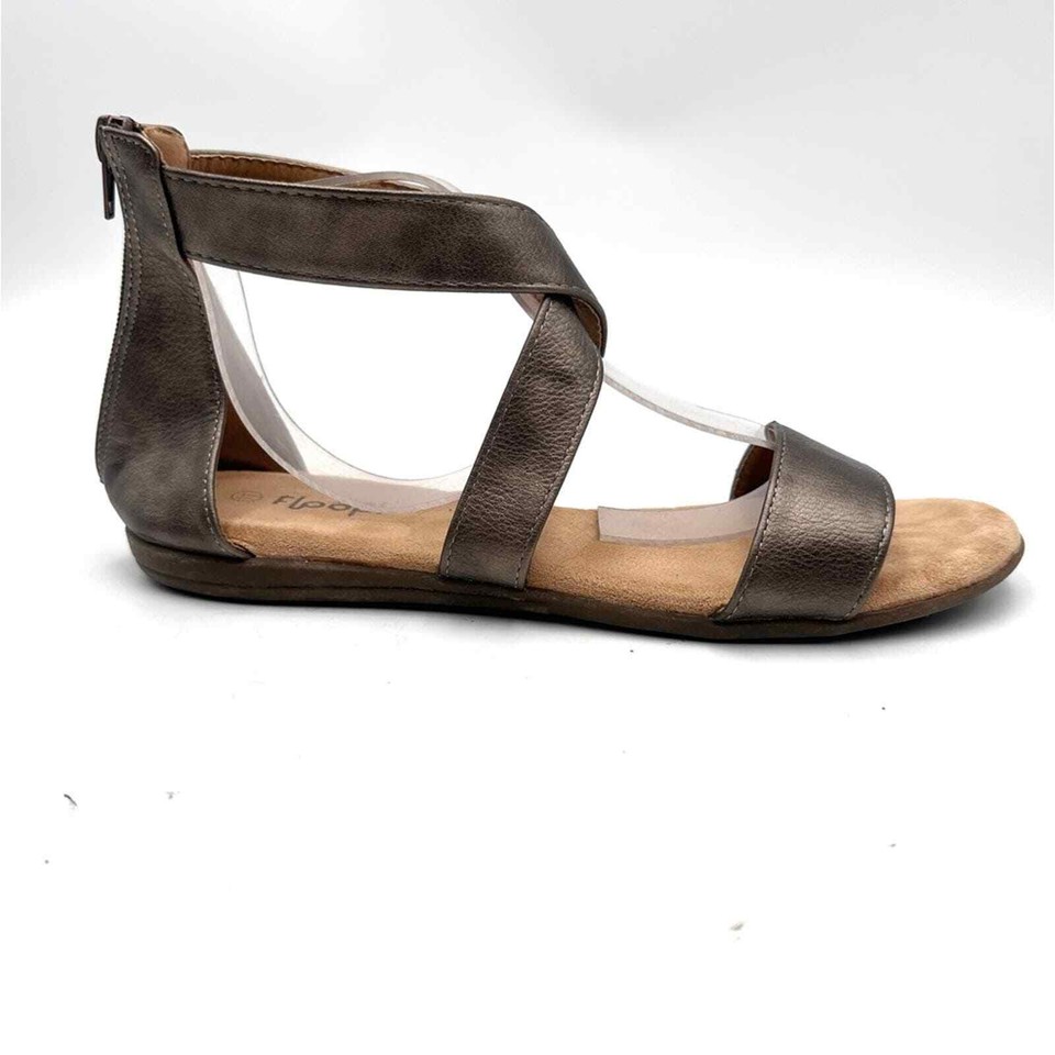 Floopi women's pewter gladiator sandals size 11 eBay