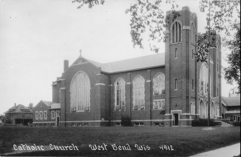 Real Photo Postcard - West Bend, Wisconsin -Holy Angels Catholic Church