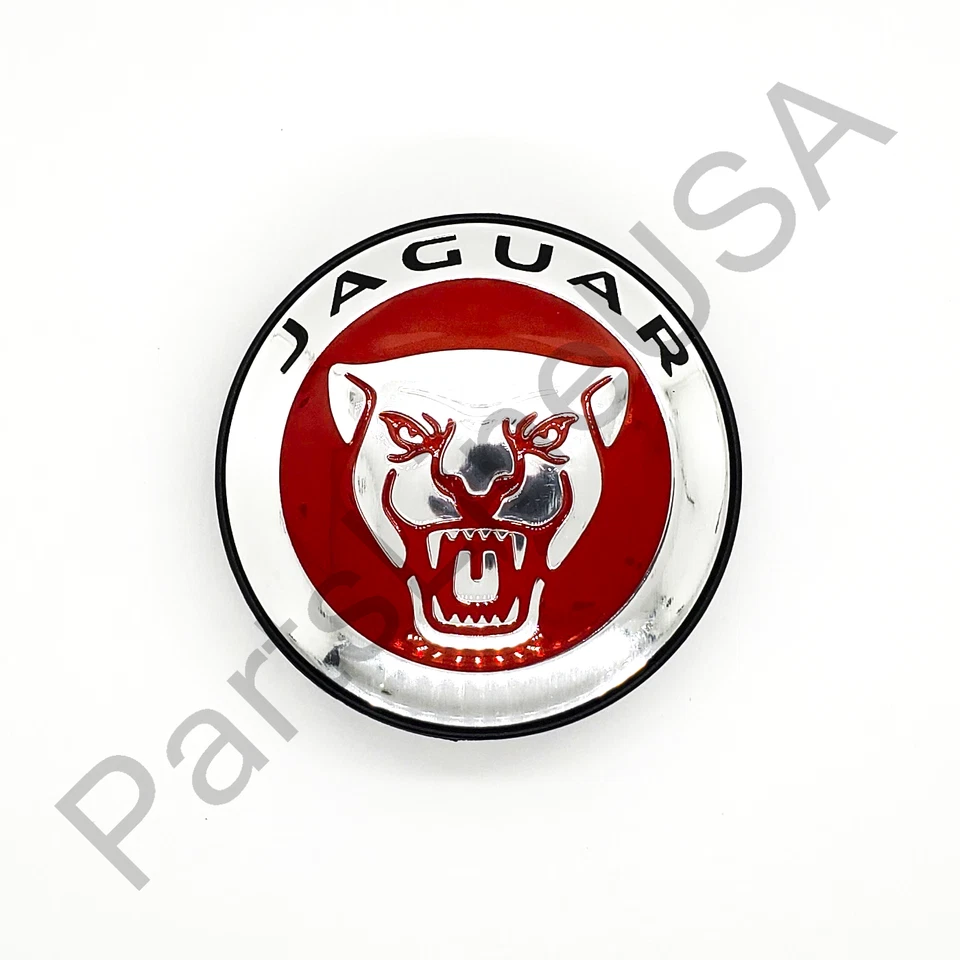 Tapa central con insignia de rueda roja genuina Jaguar XJ XK XF F-Type C2D47107 Foto 2 de 4