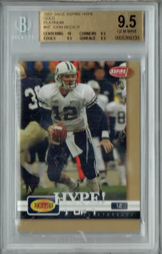 BGS 9.5 John Beck 2007 Sage Aspire Hype #H7 Rookie Card Gold Platinum 1/1