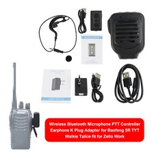Wireless Bluetooth PTT Controller Earphone K Plug Adapter for Baofeng 5R TYT UK
