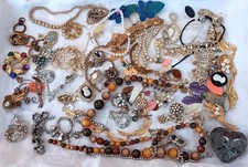 Craft Jewelry Lot Junk Broken Single Pieces 2 lb Rhinestones Pearls