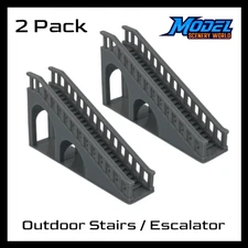 Outdoor Stairs / Escalator (2pk) - N Scale - Gray