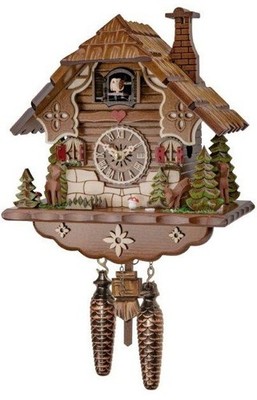Engstler Battery-operated Cuckoo Clock - Full Size - 10''H x 9.5''W x 5''D
