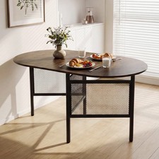 150 CM Folding Dining Table Vintage Console Table for 6-8 People