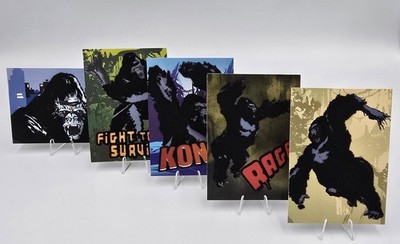 2005 Kong Movie (Topps) FLOCKED ''Complete Set'' of 5 Chase Cards (1-5)