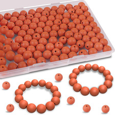 100Pcs Silicone round Beads  12Mm Rubber Silicone Focal Beads Bulk Loose Beads fo