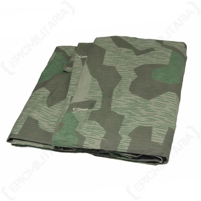 WW2 German Reversible Zeltbahn with Straps - Splinter Camo