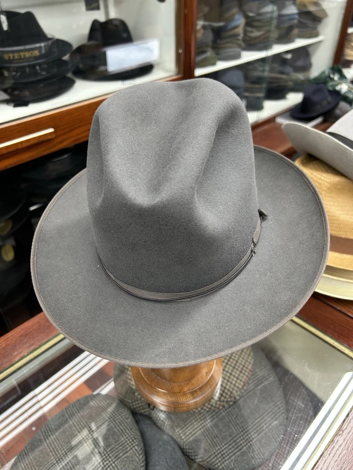 Sombrero Borsalino Alessandria Acero Gris Piel Fieltro Hecho en Italia Talla 56 7 Foto 3 de 4