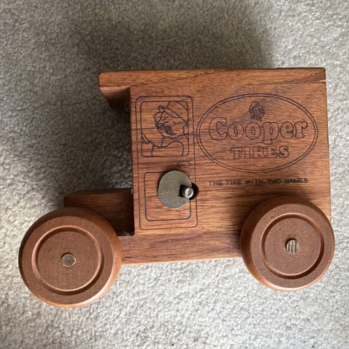 Cooper Tires Wooden Toy Bank Truck Toystalgia 2980 Music Box Wind Up