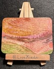 ACEO Original Landscape Nature Cityscape Sunset Wax Painting — photo 1