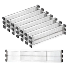 8 Pack 3.1" High 10.8" to 20" Expandable Drawer Dividers Organizer Clear Black