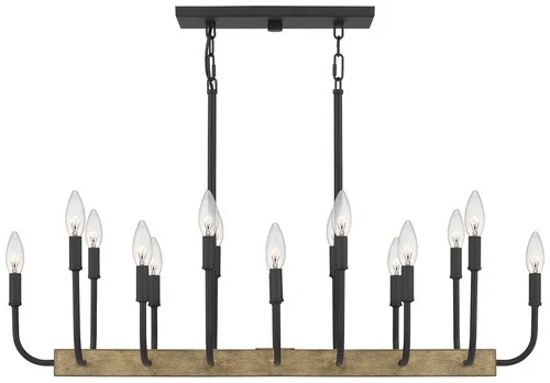 Quoizel Coda 39" Wide Matte Black 16-Light Island Chandelier - Picture 4 of 7