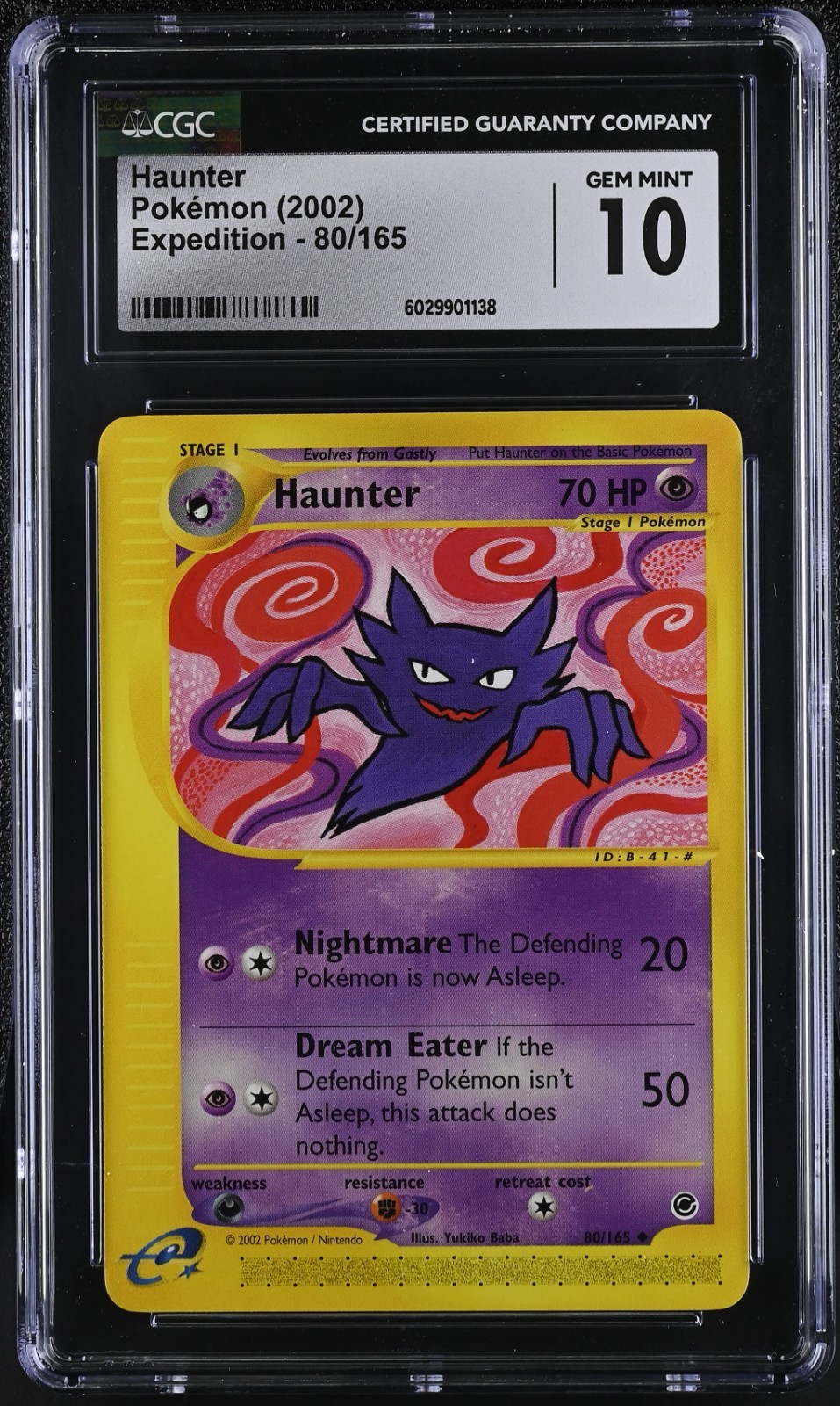 2002 POKEMON EXPEDITION #80 HAUNTER CGC 10