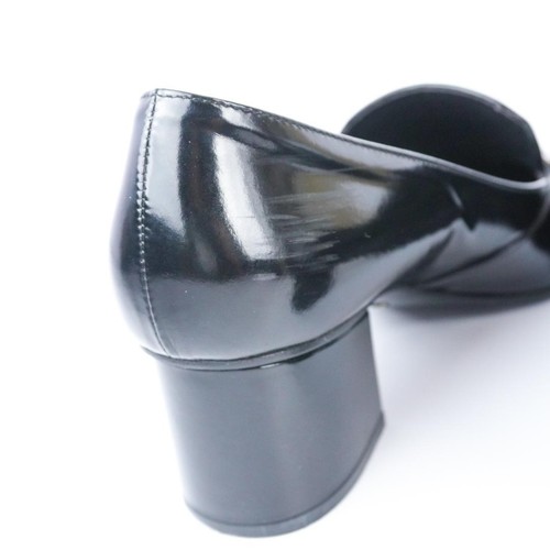 GUCCI Horsebit Loafers Slip on Shoes size EU37 Black Leather Silver Block Heel - Picture 11 of 24