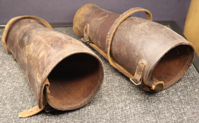 WW1 WW2 ? US Army Leather Cavalry Leggings Gaiters Spats Uniform Wraps