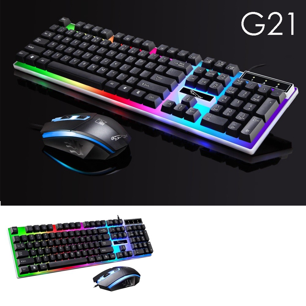 Keybored Led Unbranded G21 LED Backlight Gaming Wired keyboard Mouse Set - Dustproof ...